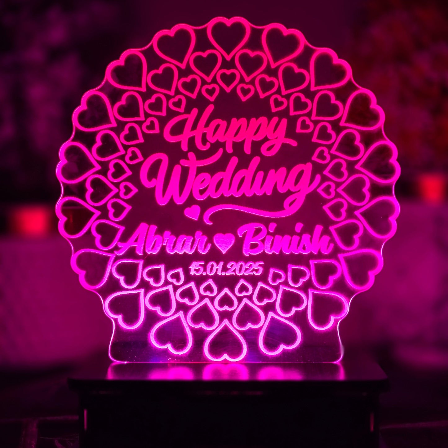 Heart Circle 3D Costumized illusion Lamp