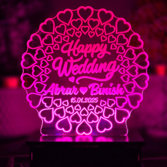Heart Circle 3D Costumized illusion Lamp