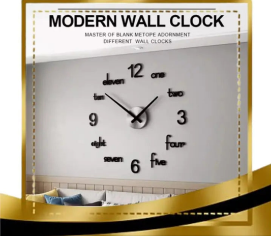 Wooden 3d wall clock
