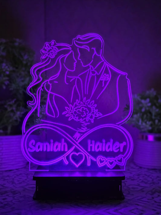 Romantic couple 3d costumized lamp