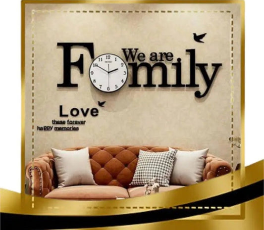 We are Family wooden wall clock